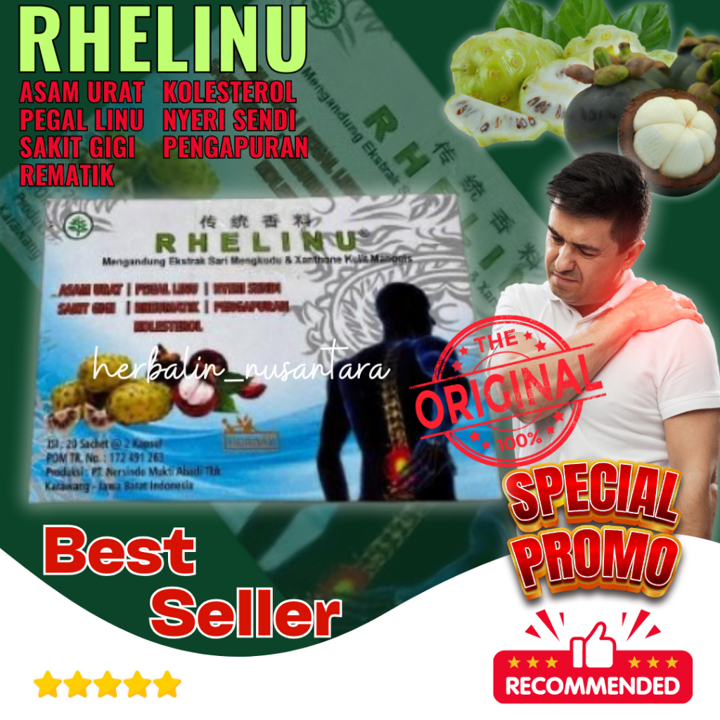 

Rhelinu Kapsul Asam Urat Pegal Linu 20 Sachet Original Asli 100%
