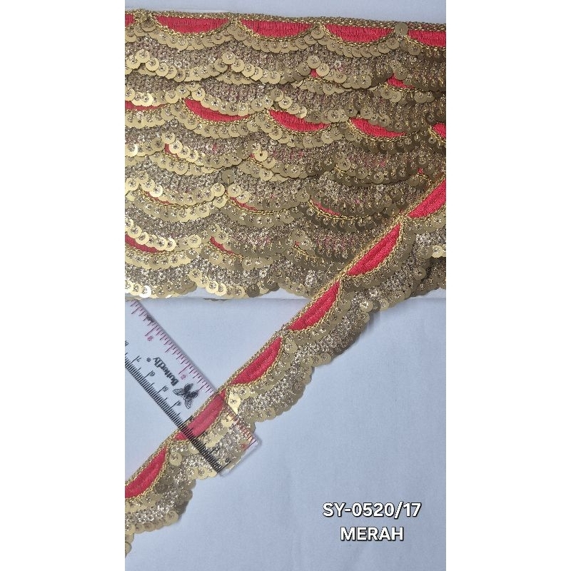 Renda india bordir payet SY0520/17