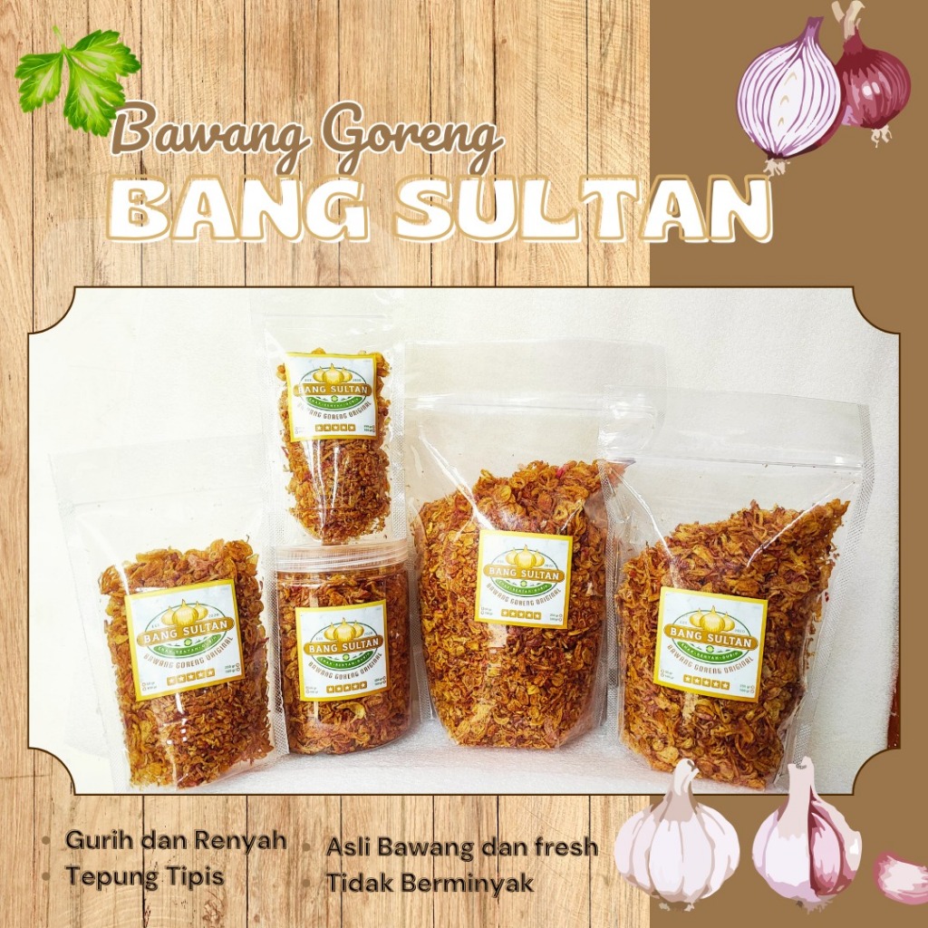 

Bawang Goreng Original Asli Premium Tanpa Pengawet dan Bahan campuran 50 gr 100gr
