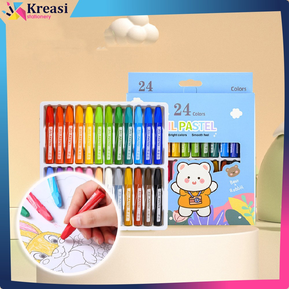 

Krayon Minyak Isi 12 dan 24 Warna Motif Kartun / Crayon Oil Pastel Perlengkapan Mewarnai Anak / Set Krayon Pigmentasi Tinggi Aman Untuk Anak Kreasi Stationery A99