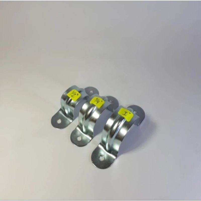 Klem Pipa Plat 1/2" / 3/4" / 1"  inch Besi 1/2 /  3/4 / 1 Tebal / Pipe Clamp / Klem Omega Galvanis /