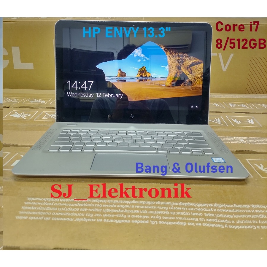 HP ENVY 13 inch Core i7 7500U Ram 8GB SSD 512GB Warna Silver ( Laptop Second )