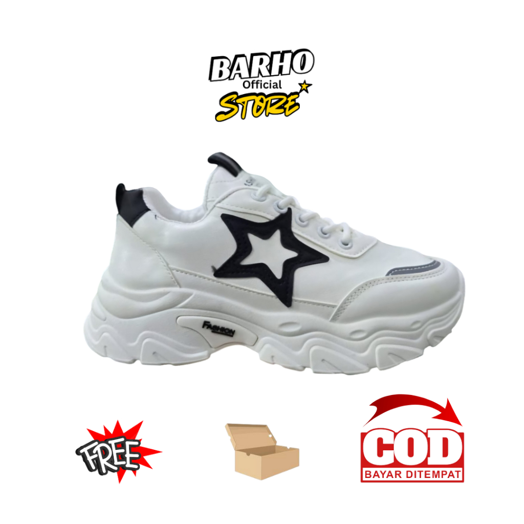 BARHO -  Byeol Sepatu Sneakers Wanita Olahraga Korean Casual Shoes (Size 36 - 40) BR1986