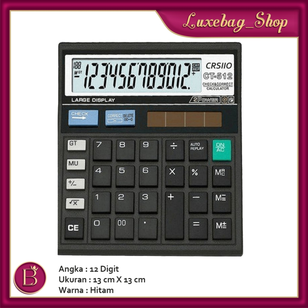 

LB Kalkulator CT-512 12 Digit / Calculator Check & Correct Dual 2 Power S020