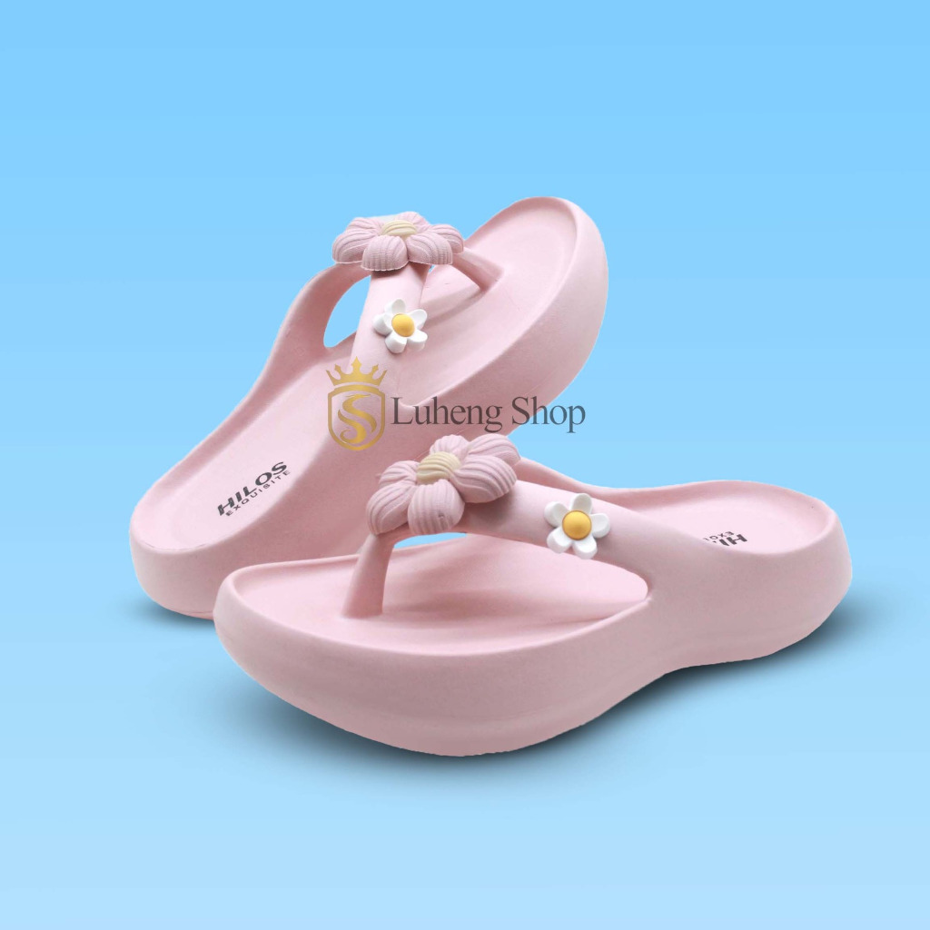 Sandal Jepit Wanita Motif Bunga Sandal Wanita Karet Jelly Empuk Kekinian