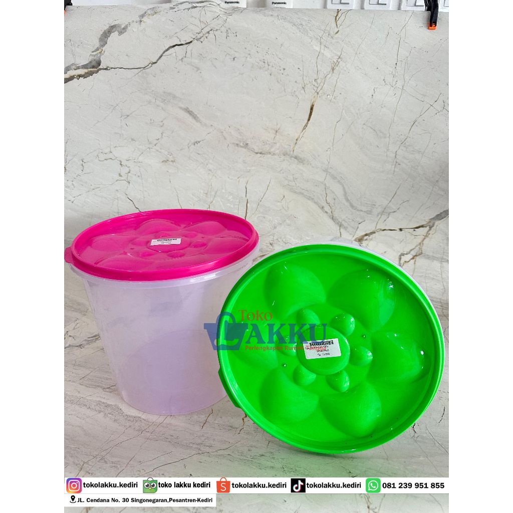 Toples Bening Tabung / Toples maxima 1000ml / Toples Kerupuk / Toples Lebaran - Merah Muda