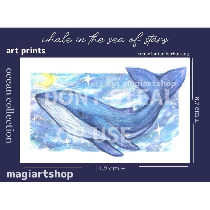 

ART PRINTS — BOOKMARK [Original Art] Aesthetic Whale,jellyfish,beach decor