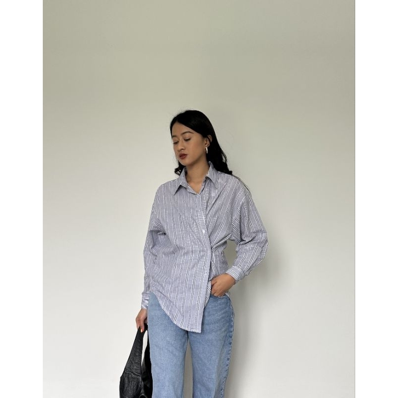 Luna two way shirt in dark blue