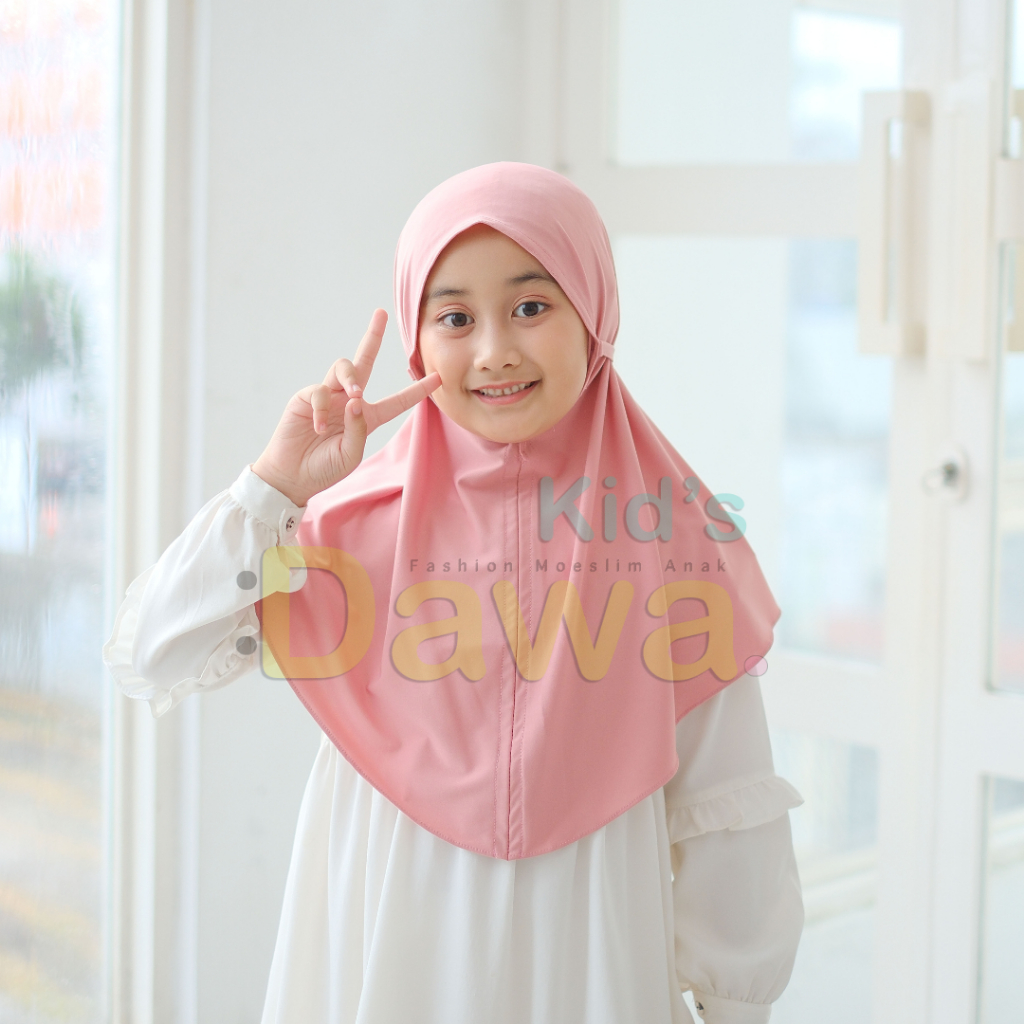 DAWA KID'S - Jilbab Bergo Tali Maryam Anak-Remaja Jersey Premium Umur 6-12 Tahun