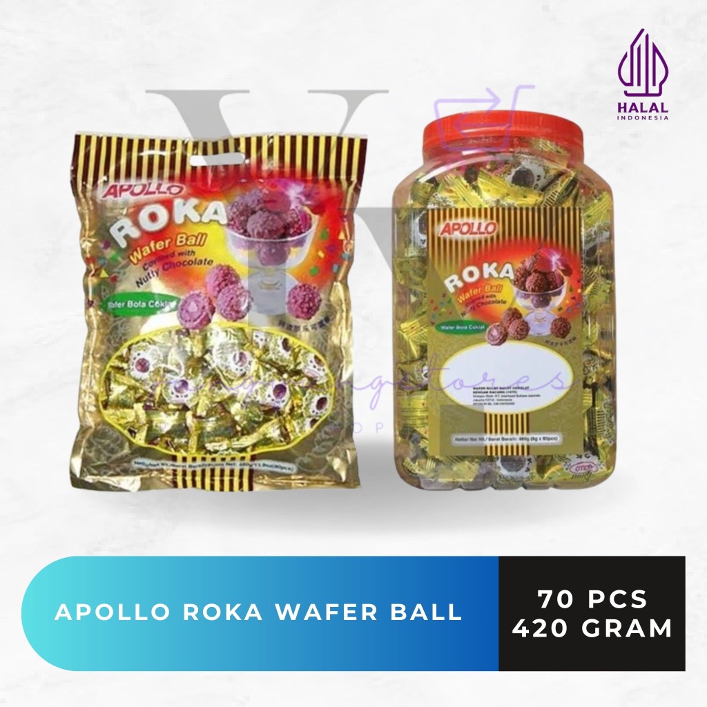 

Apollo Roka Wafer Ball 420 gram Toples / Refill Isi 70 Pcs