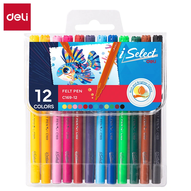 

Deli - Felt Pen / Spidol Gambar / 12 / 18 / 24 Warna Washable EC169