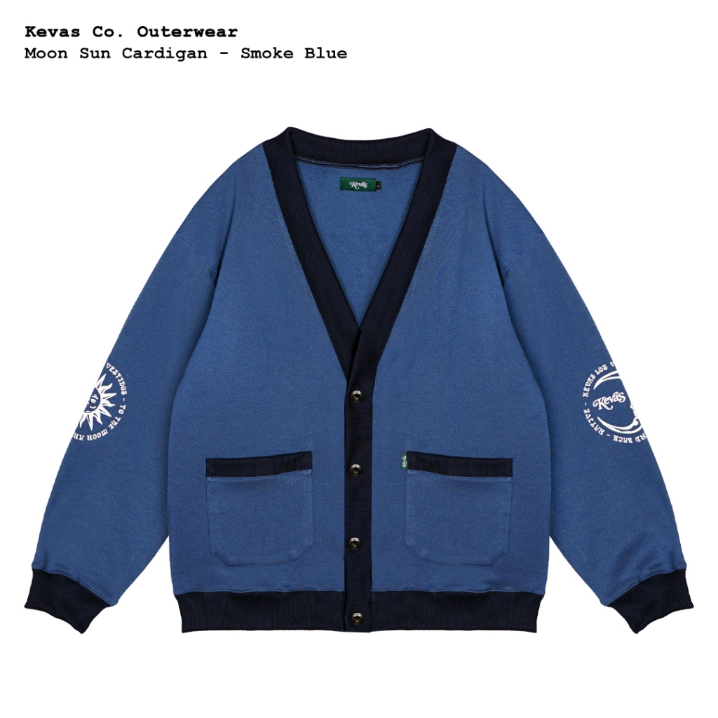 Kevas Moon Sun Cardigan - Smoke Blue