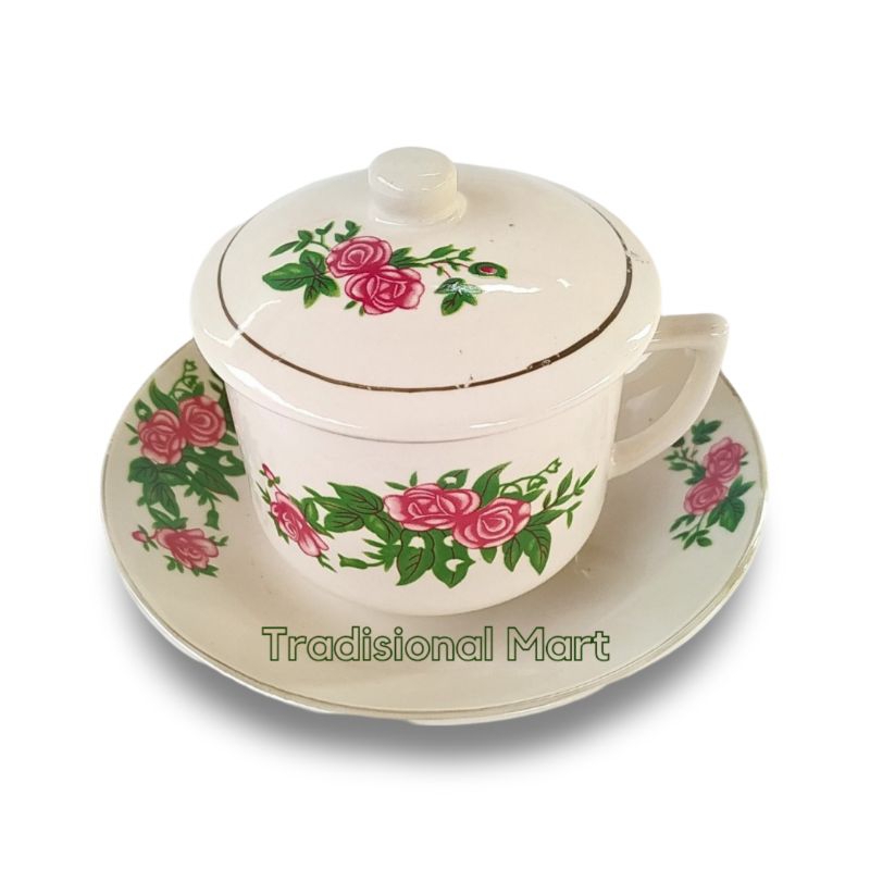 CANGKIR MODEL LAWAS (KUNO) - CANGKIR SET MOTIF JADUL / CANGKIR WARUNG KOPI KERAMIK