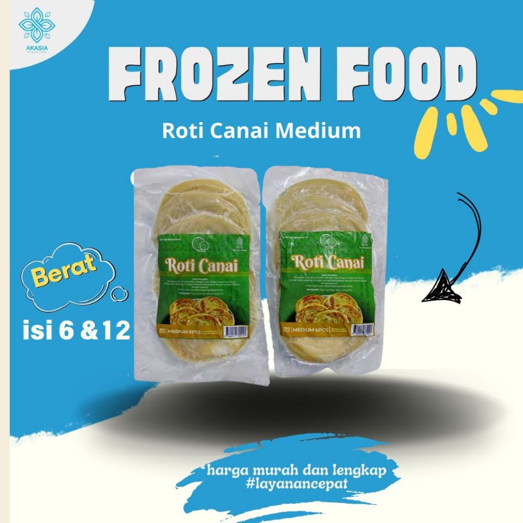 

Roti Canai Medium Berat 500gr (Isi 6 & Isi 12 mini)