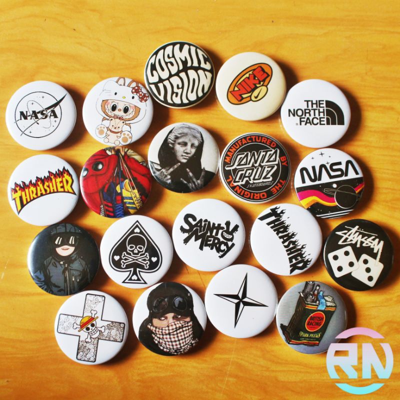 Rivern - Pin Bross Button Logo Brand Keren Terlaris Diameter 4.4mm Aksesoris Bross Pin