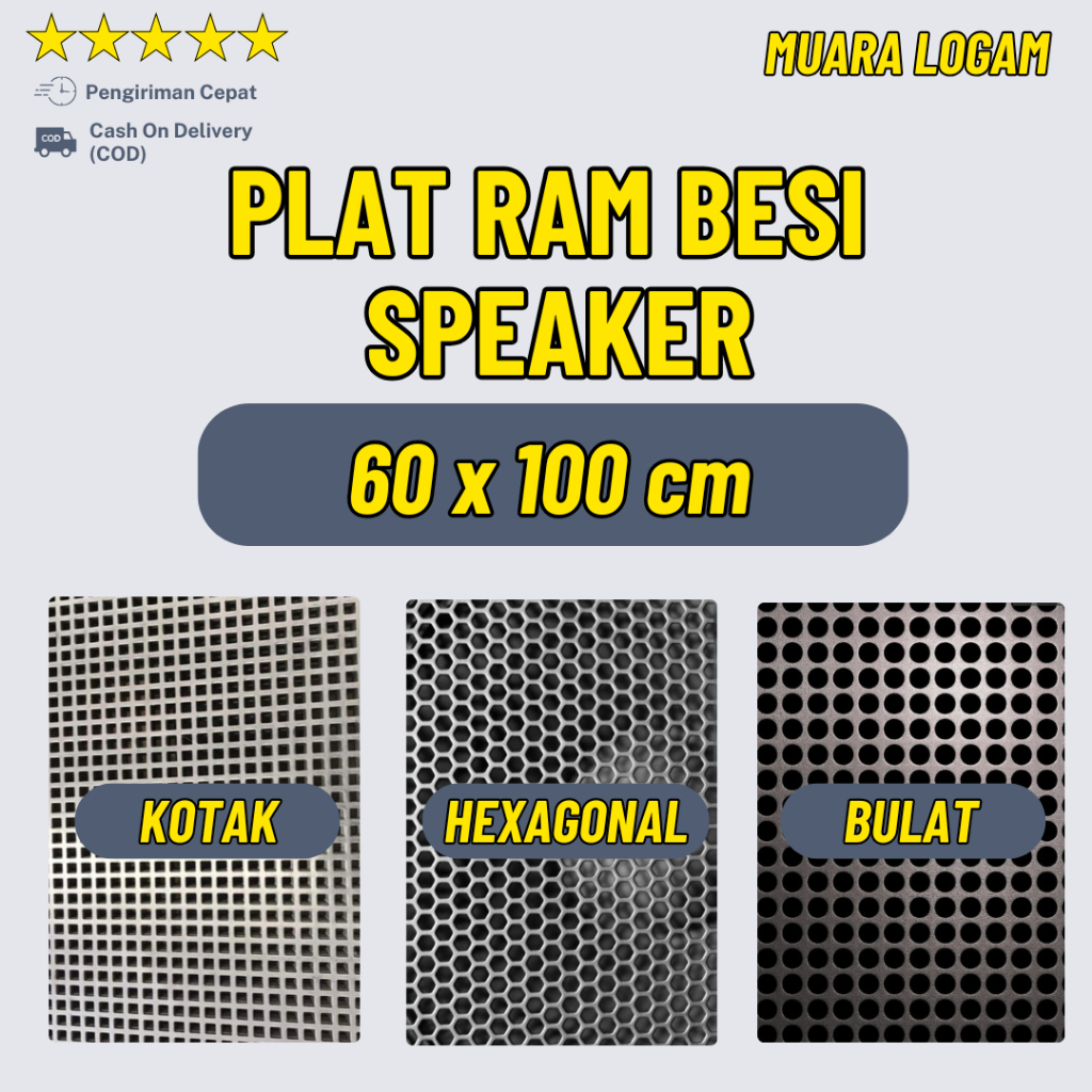 60 x 100 cm RAM Speaker Model Plat Besi Lobang Grill Speaker Mesh Cover Grill Pelindung Audio