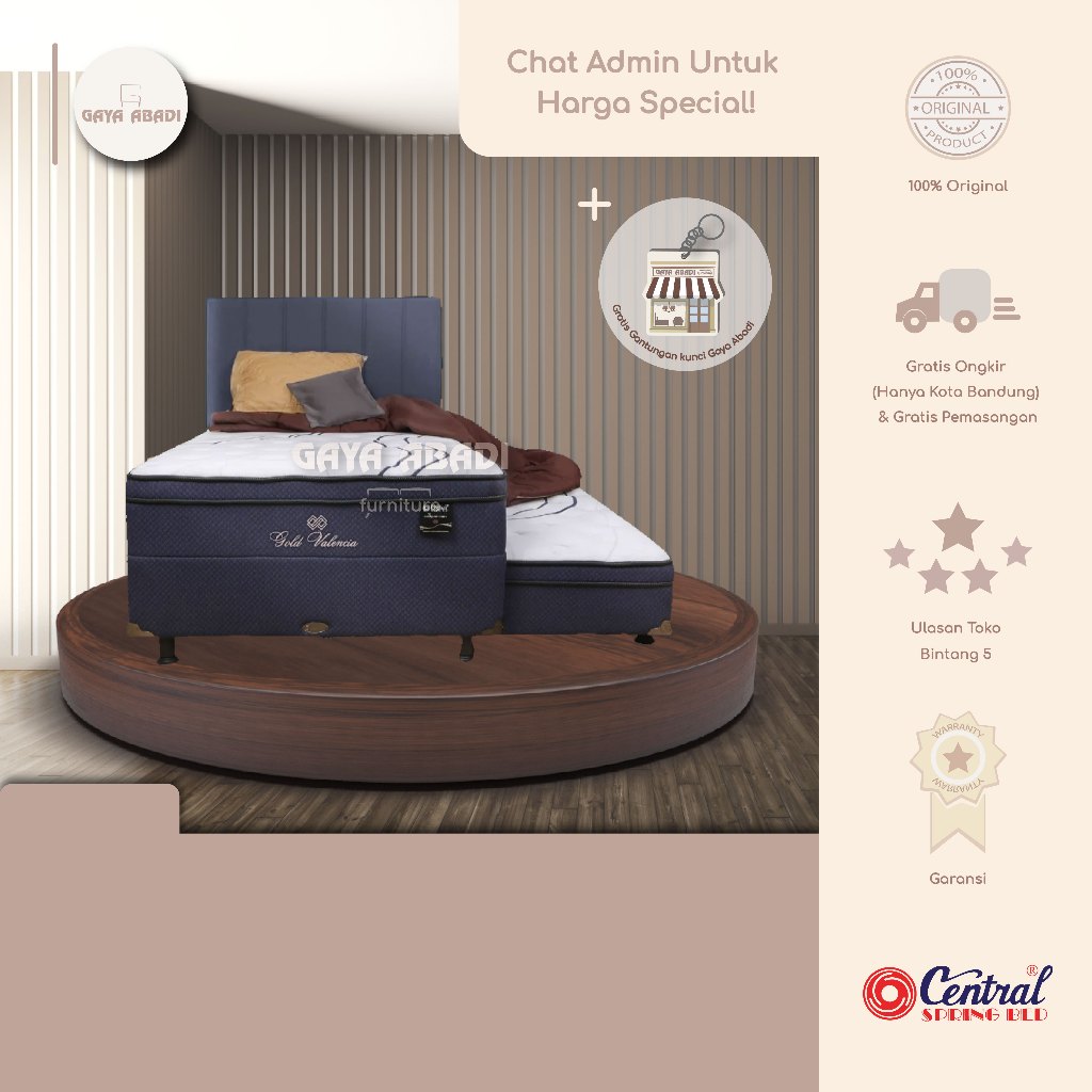 Kasur Sorong / Springbed 2 in 1 Gold (Valencia/Almond)  - Central Springbed
