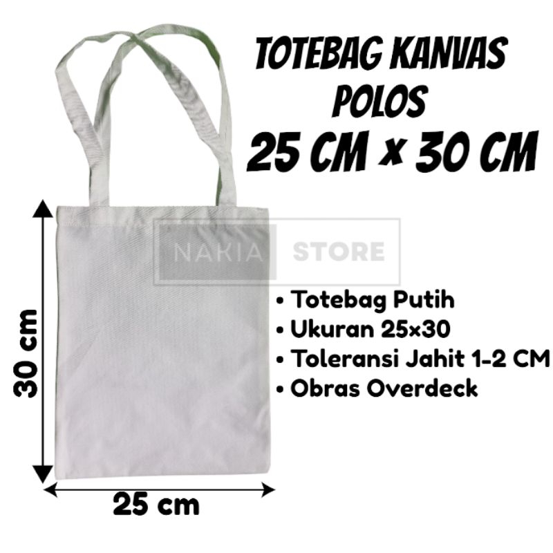 Tote Bag Kanvas Putih Polos Premium 25×30