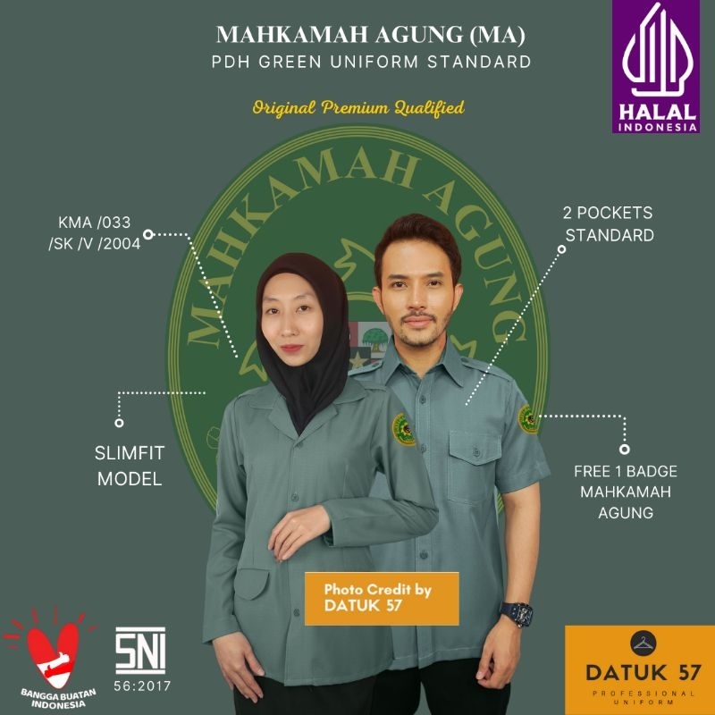 Original Premium by Datuk57 : Seragam Atasan Kemeja PDH MA Mahkamah Agung Pengadilan Negeri Negara H