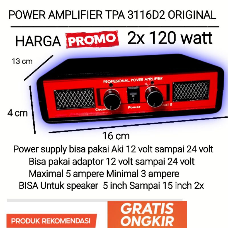 power amplifier DC TPA3116D2 TPA 3116 D2  2X 120 WATT