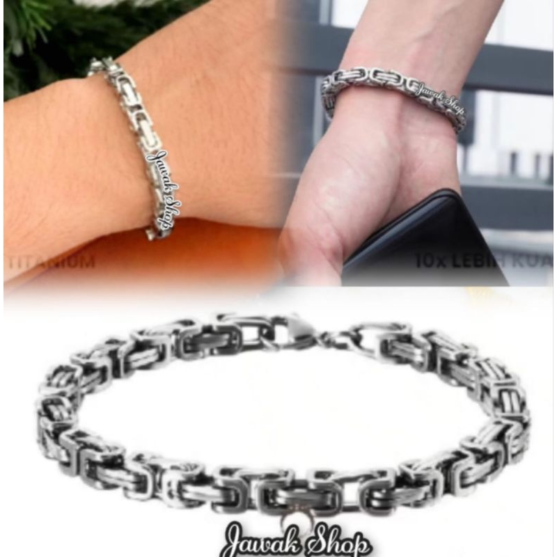 GELANG TITANIUM PRIA KEREN GELANG RANTAI ANTI KARAT