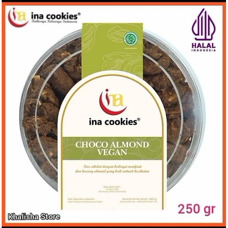 

Ina Cookies Toples Kue Kering Choco Almond Vegan