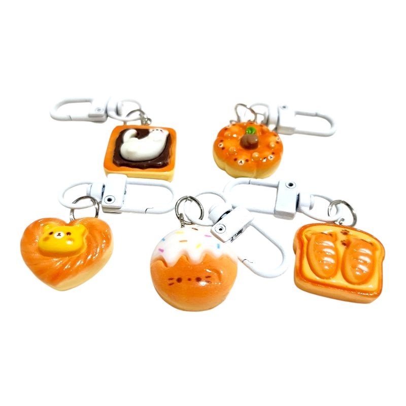 [005] GANTUNGAN KUNCI  LUCU BENTUK ROTI BISKUIT MAKANAN KEYCHAIN GANTUNGAN KUNCI TAS HANDPHONE RESIN