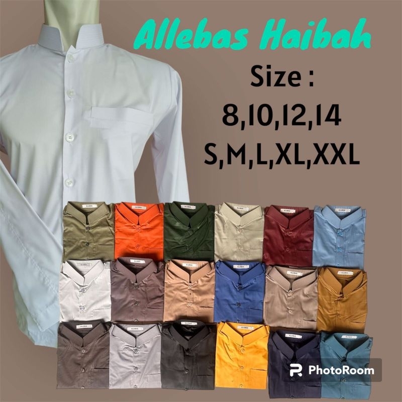 Baju Koko dewasa Allebas / koko dewasa motif kancing /koko habaib Busana Muslim Murah Bisa COD