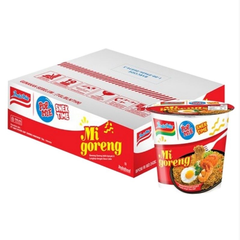 

1 DUS/12 PCS Pop Mie Mi Instan Snek Time Mini Rasa Indomie Goreng 43 Gram By Indofood Nyastore