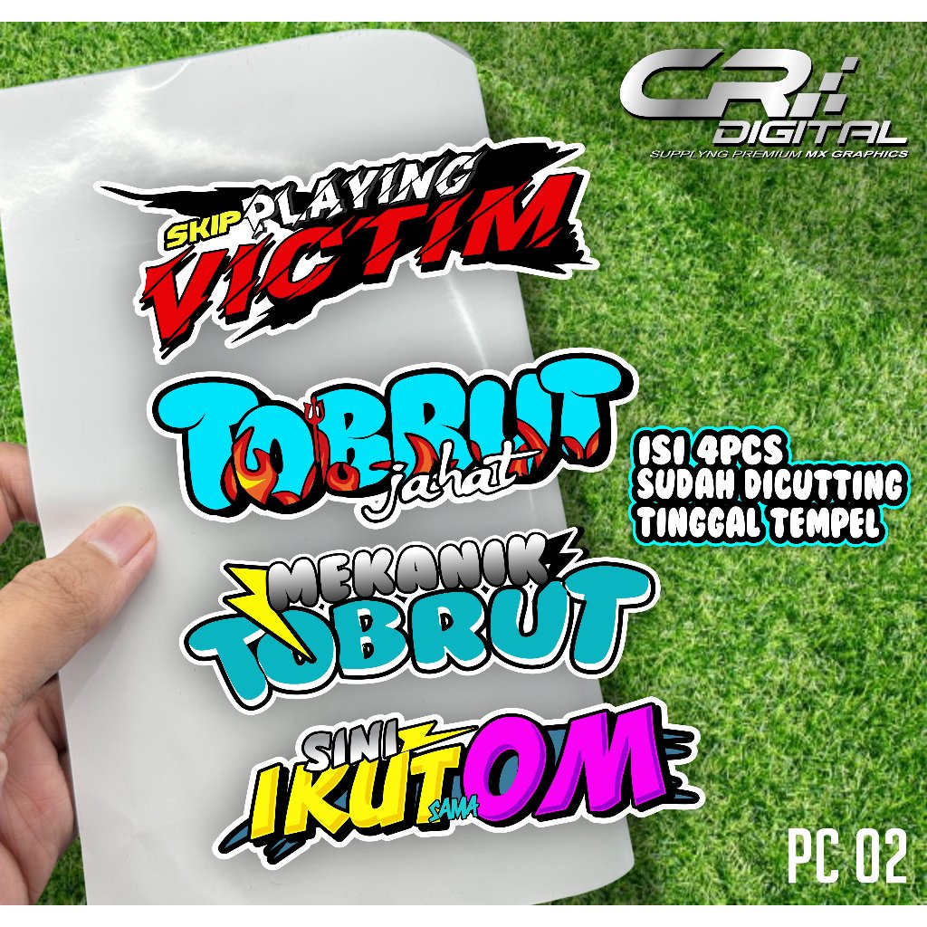 

Sticker Pack isi 3pcs Sticker Skip Playing Victim , Mekanik Sini Ikut OM PC02