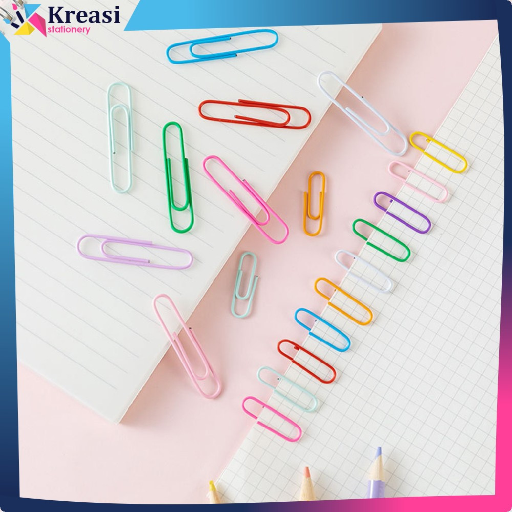 

Paper Clip Kertas Warna Macaron Isi 80pcs Clip Pack Jepitan Kertas Warna Metalic / Klip Penjepit Kertas Aesthetic Serbaguna Kreasi Stationery A109