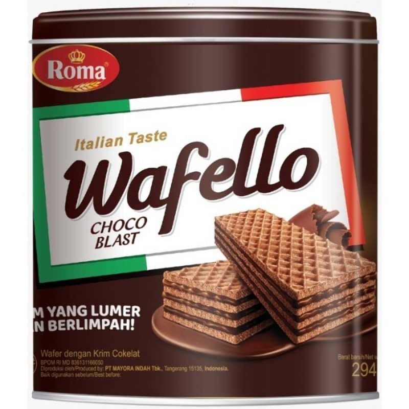 

WAFELLO WAFER COKLAT / WAFER WAFELLO / ROMA WAFELLO COKLAT KALENG