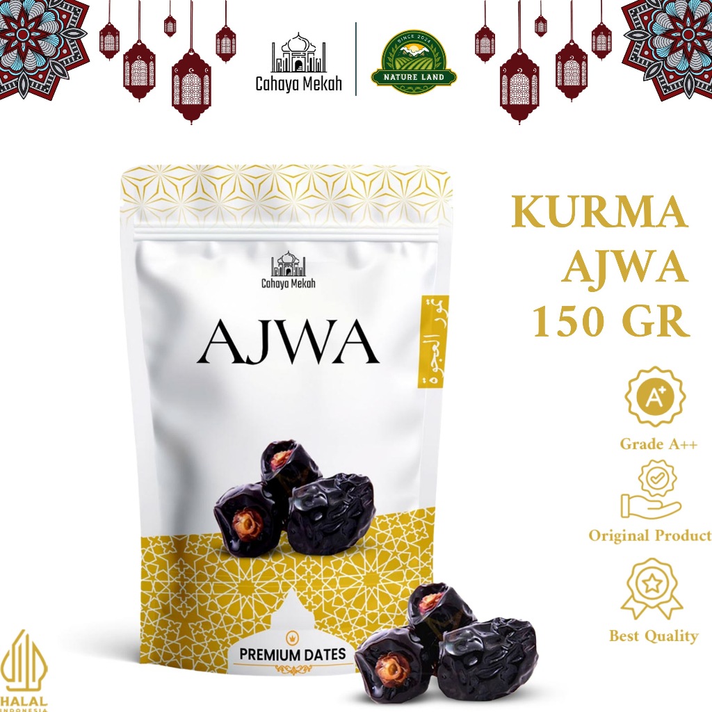 

Cahaya Mekah Kurma Ajwa Pouch Dates Nabi 150gr High Quality