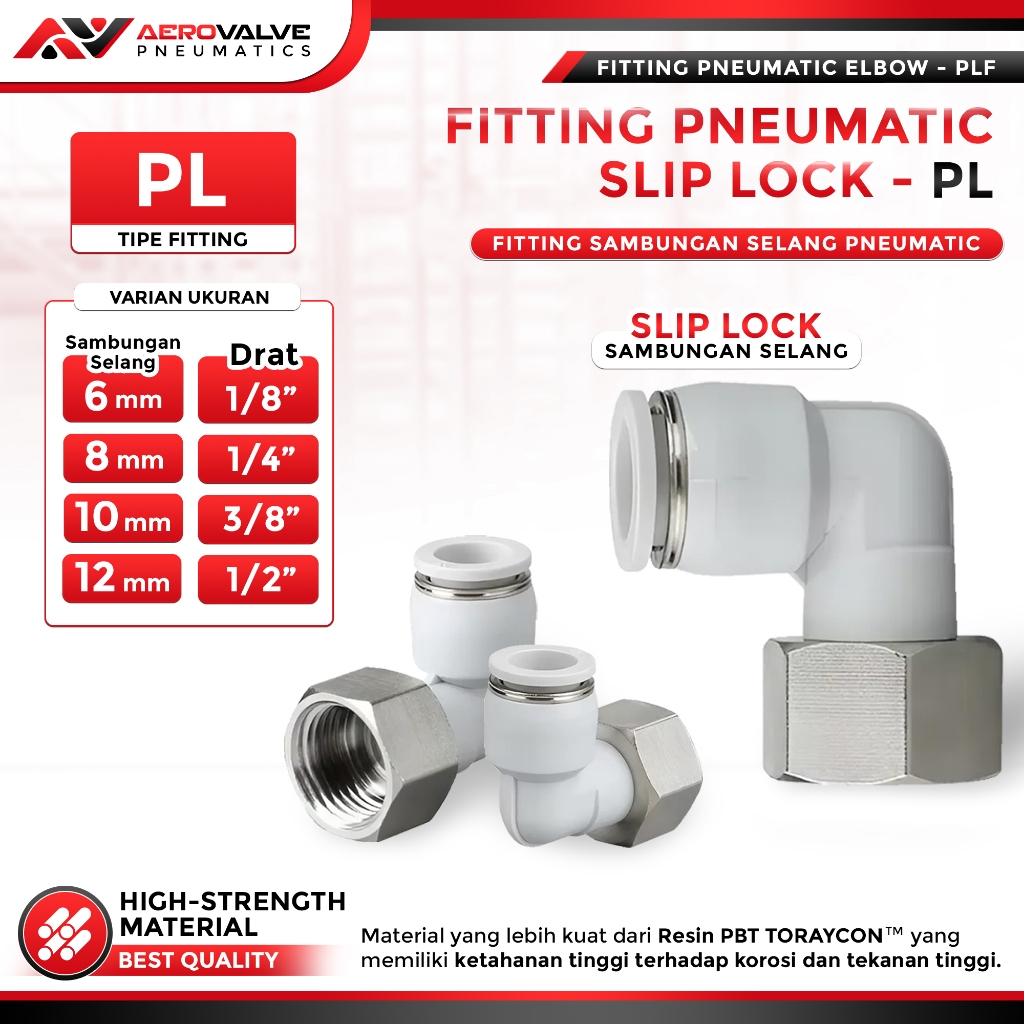 AeroValve - PLF FITTING ELBOW Pneumatic FEMALE