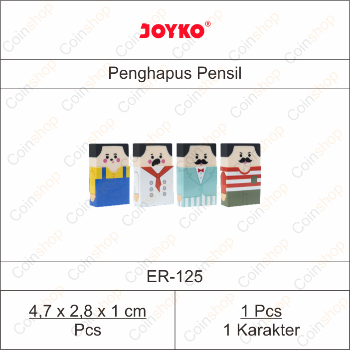 

Joyko ER-125 Eraser Penghapus Pensil Fancy Per Pcs