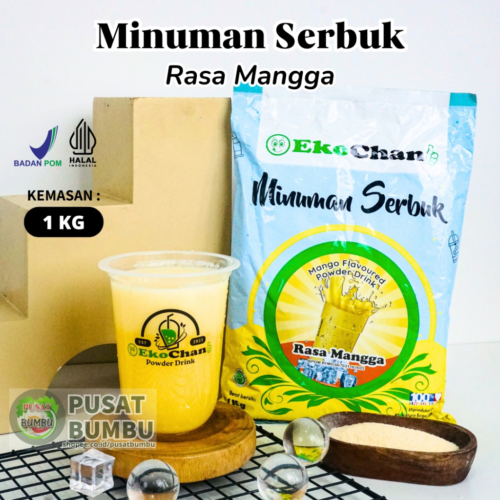 

Bubuk Minuman Rasa Mangga 1 kg EkoChan / Serbuk Minuman Instan / Powder Drink / Pusat bumbu
