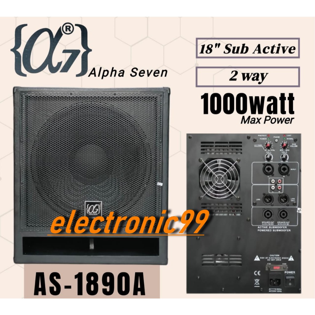 SUBWOOFER AKTIF ALPHA SEVEN AS 1890A 2WAY 1000 WATT ORIGINAL 18 inch alpha seven AS-1890A / AS1890A