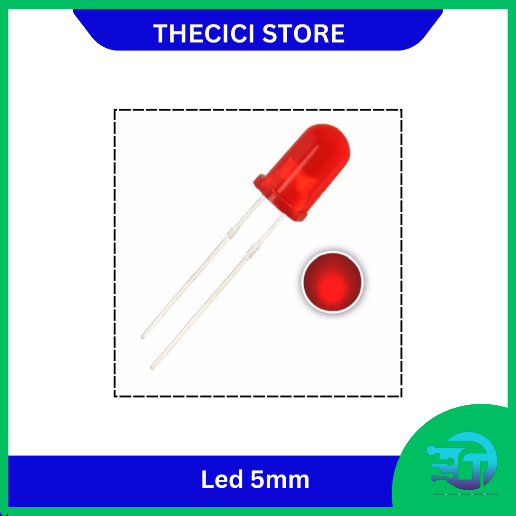 lampu led dioda diode Diffused warna Merah F5 5mm 5 mm Led 5mm Merah