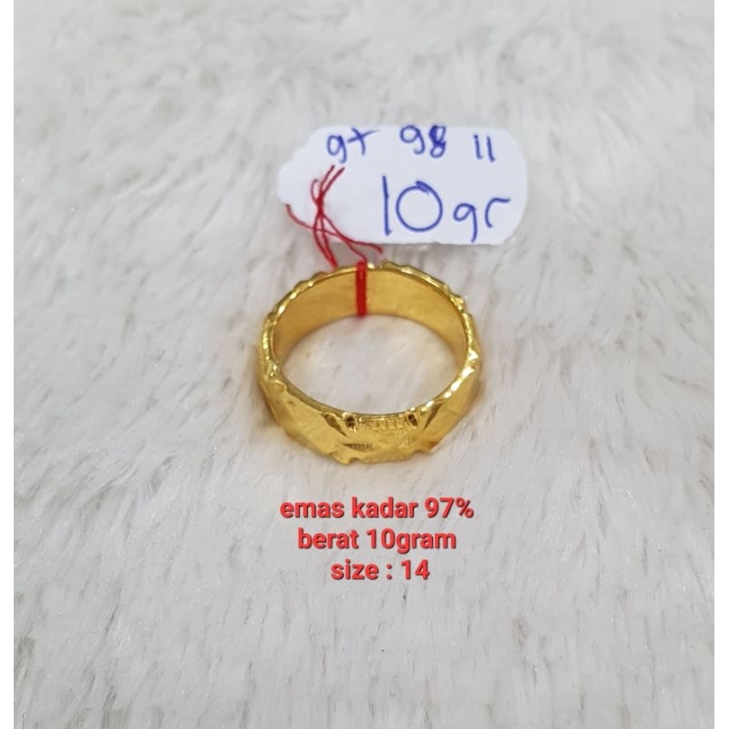 cincin kembang ukir emas kadar 97% berat 10gram size : 14
