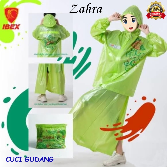 JAS HUJAN/RAIN COAT/RAINWEAR/MUSLIMAH ROK ZAHRA - IBEX ORIGINAL