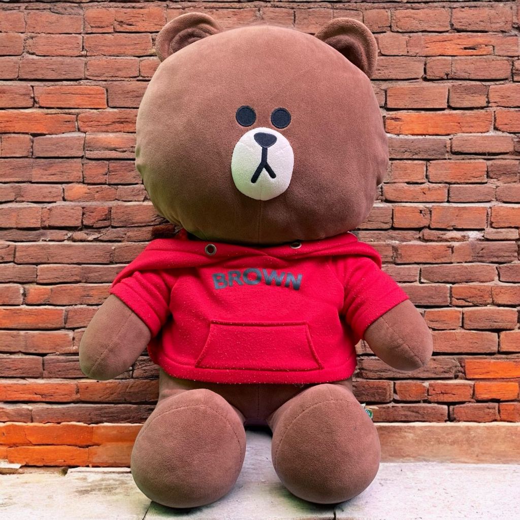 Brown Line Friends Hoodie Merah