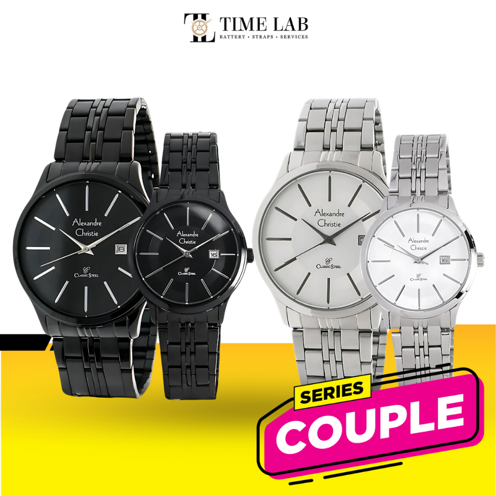 JAM TANGAN COUPLE ALEXANDRE CHRISTIE AC8348 / AC 8348 / AC8348LD / AC8348MD PRIA WANITA ORIGINAL