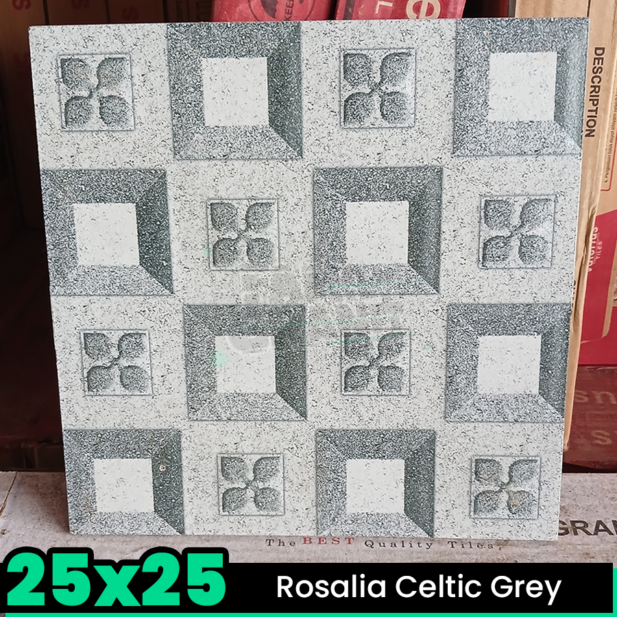 Keramik Kasar 25x25 Rosalia Celtic Grey Lantai Kamar Mandi / Toilet / WC Matte