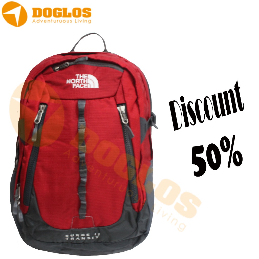 Daypack The North Face Surge II Traveling Outdoor Work Ransel Hitam