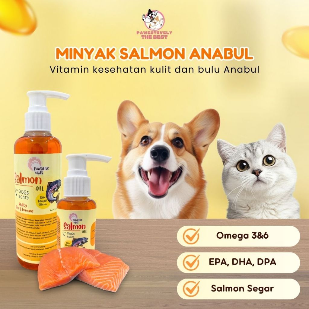 Minyak Salmon Kucing Anjing Salmon Oil Vitamin Minyak Ikan Salmon Untuk Vitamin Bulu Kucing Anjing