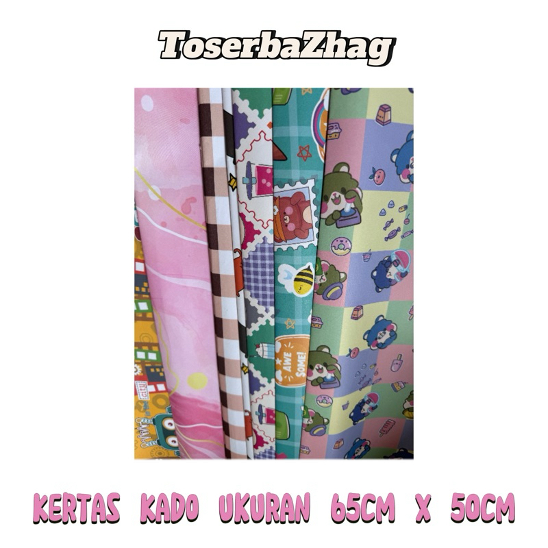 

ToserbaZhag Kertas Kado / Bungkus Kado ukuran 65CM x 50CM