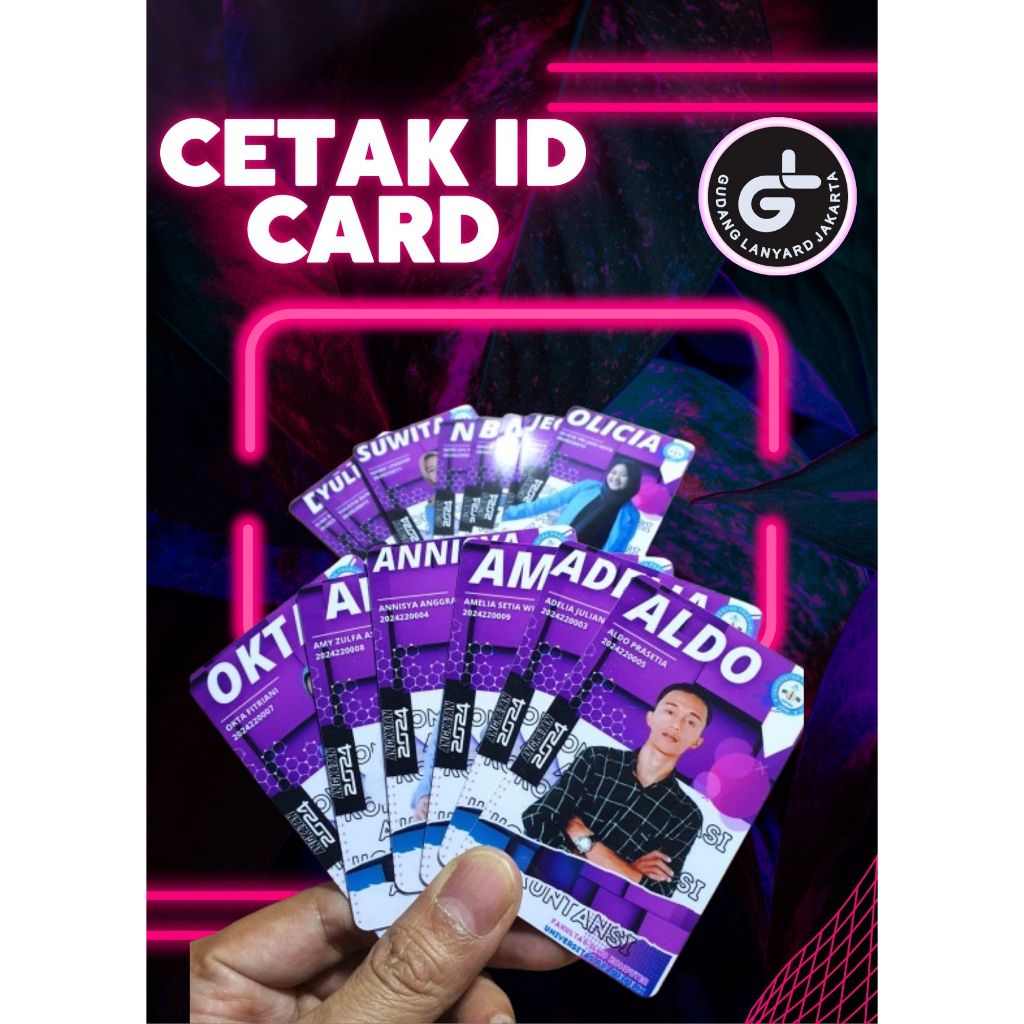 

kartu Id card standart kustom 1 sisi atau 2 sisi