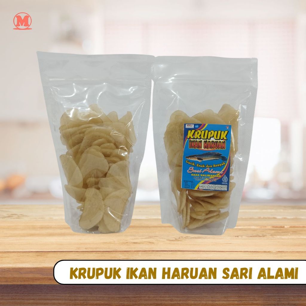 

Krupuk Ikan Haruan Sari Alami Kemasan Standing Pouch