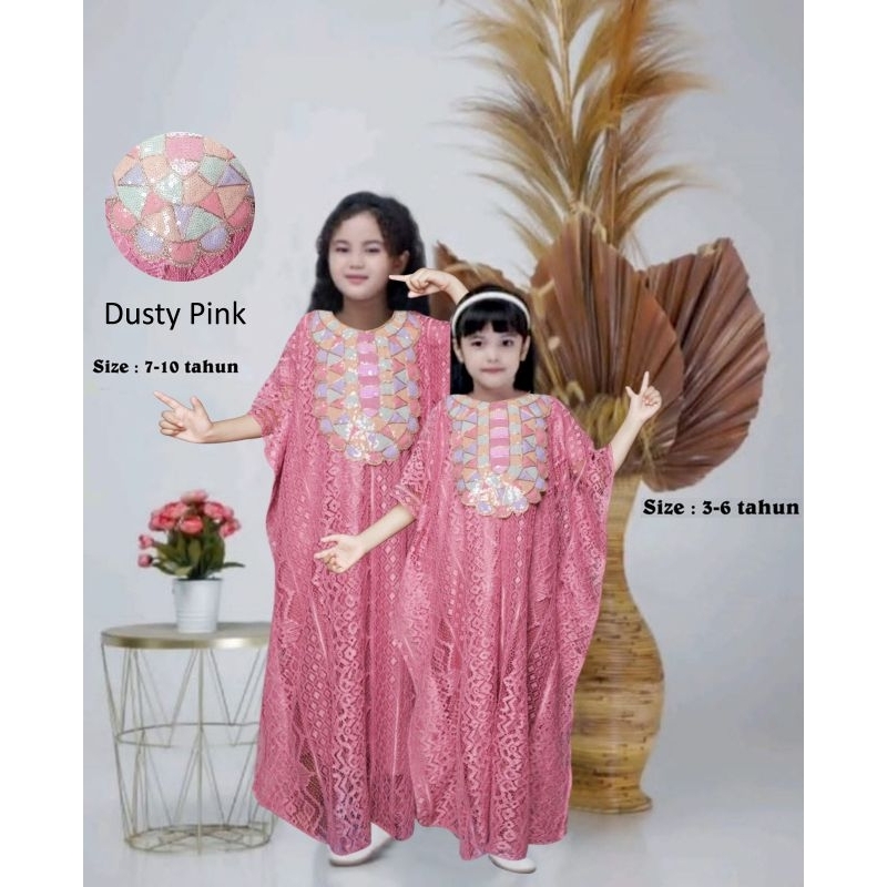 iragading - Kaftan Anak lebaran terbaru Muat usia 3tahun sampai 10tahun brokat modern kombinasi rend