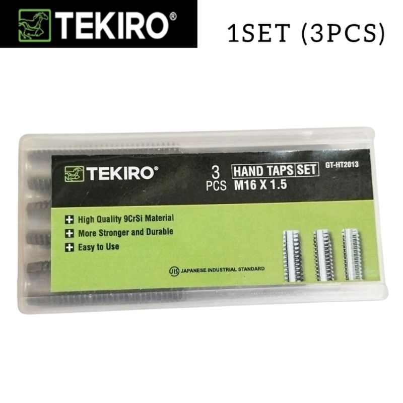 TEKIRO Tap M16 × 1.5 Hand Tap Tapping Mesin m16x1.5 hss tekiro 1set (3pcs)